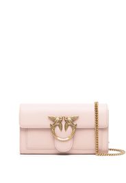 PINKO Love One leather crossbody bag - Rosa