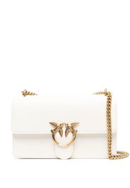 PINKO Love One Classic leather crossbody bag - Bianco