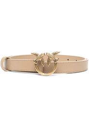 PINKO Love Berry logo-plaque leather belt - Toni neutri