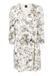 PINKO Tattoo-print wrap minidress - Bianco