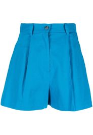 PINKO high-waist linen-blend shorts - Blu