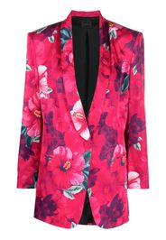 PINKO hibiscus-print single-breasted blazer - Rosa