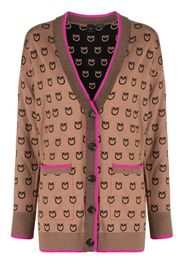 PINKO Cardigan Love Birds - Marrone