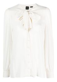 PINKO pussy-bow button-up shirt - Bianco