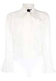 PINKO Particella pussy-bow collar shirt - Bianco