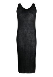 PINKO ribbed-knit sleeveless midi dress - Nero