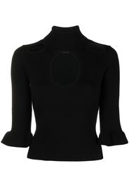 PINKO cut-out flared-sleeve top - Nero