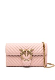 PINKO Love One leather crossbody bag - Rosa