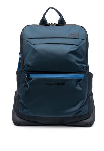 PIQUADRO debossed-logo detail backpack - Blu