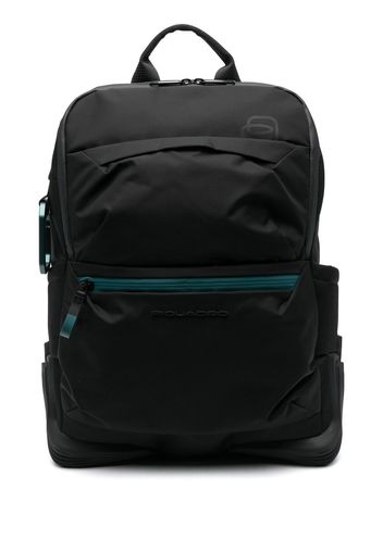 PIQUADRO debossed-logo detail backpack - Nero