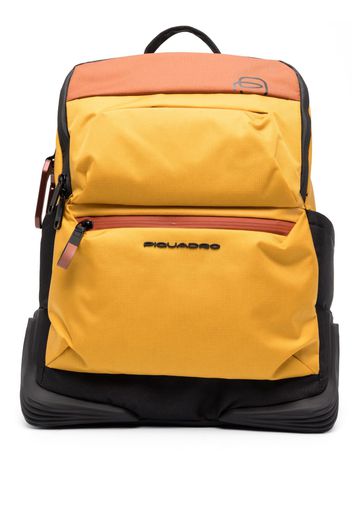 PIQUADRO debossed-logo detail backpack - Giallo