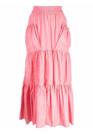 Plan C pouch-pocket tiered skirt - Rosa