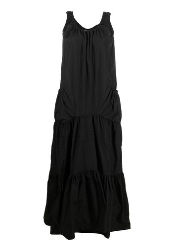 Plan C sleeveless tiered maxi dress - Nero