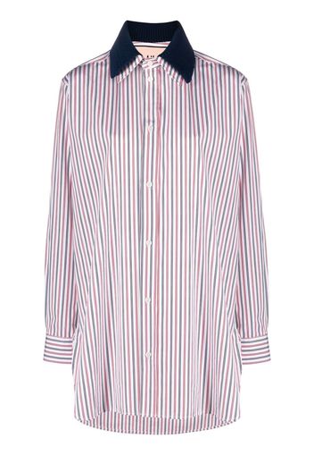 Plan C stripe long-sleeved shirt - Bianco