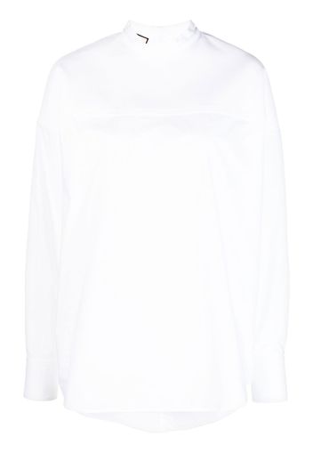 Plan C long-sleeve cotton blouse - Bianco