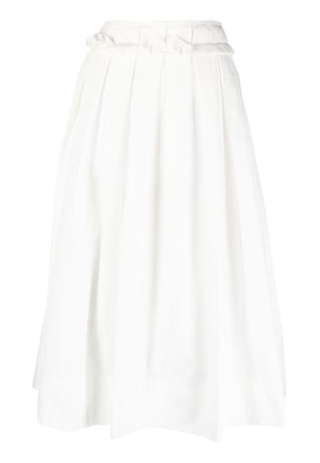 Plan C pleated cotton midi skirt - Bianco