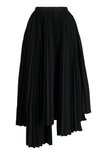 Plan C asymmetric pleated skirt - Nero