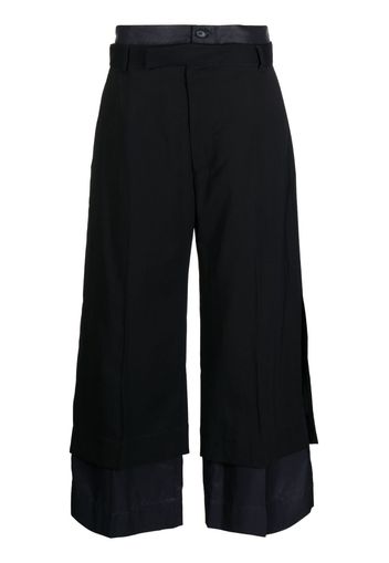 Plan C layered wide-leg trousers - Nero