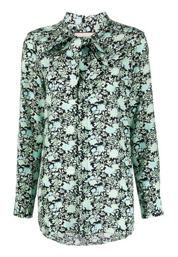 Plan C Backlit Dahlia floral-print shirt - Nero