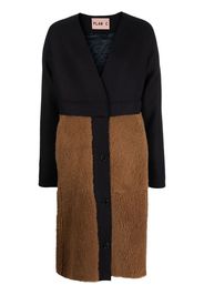 Plan C sheepskin panel coat - Blu