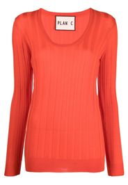 Plan C ribbed knitted top - Arancione