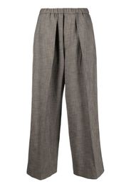 Plan C high-waisted wide-leg trousers - Marrone