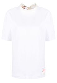 Plan C bow-detailed cotton T-shirt - Bianco