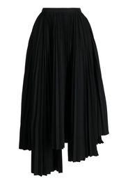 Plan C asymmetric pleated skirt - Nero