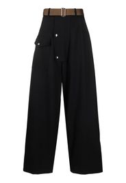Plan C wide-leg cargo trousers - Blu