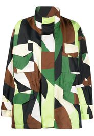 Plan C Messy Masses geometric-pattern jacket - Verde