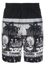 Pleasures graphic-print knee-length shorts - Nero