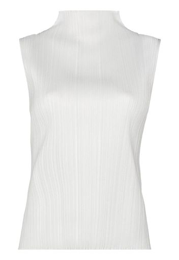 Pleats Please Issey Miyake Canotta a collo alto - Grigio