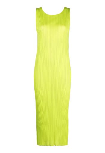 Pleats Please Issey Miyake pleated crew-neck midi dress - Verde