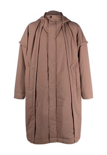 Homme Plissé Issey Miyake Frame hooded padded coat - Marrone