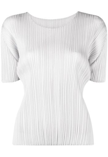 Pleats Please Issey Miyake T-shirt plissettato - Grigio