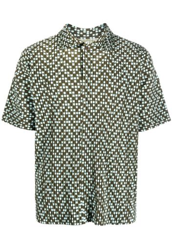 Homme Plissé Issey Miyake Camicia a maniche corte con stampa grafica - Verde