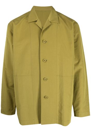 Homme Plissé Issey Miyake spread-collar poplin shirt - Verde