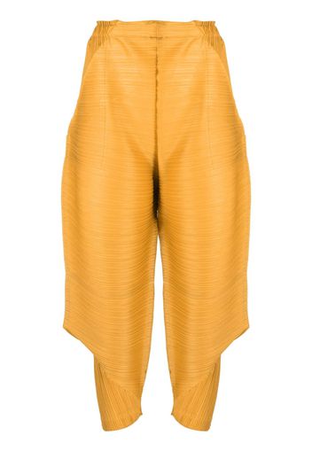 Pleats Please Issey Miyake Pantaloni crop con pieghe - Giallo