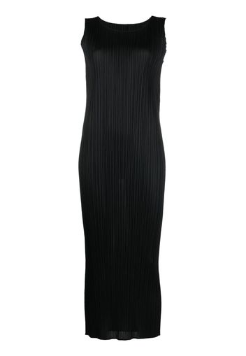 Pleats Please Issey Miyake sleeveless pleated midi dress - Nero