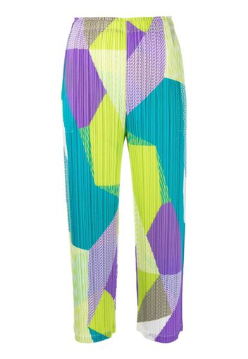 Pleats Please Issey Miyake fully-pleated cropped trousers - Giallo