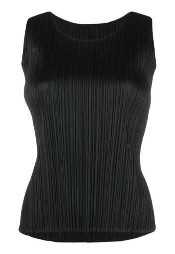 Pleats Please Issey Miyake plissé scoop-neck vest - Nero