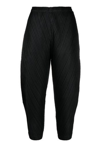 Pleats Please Issey Miyake plissé cropped trousers - Nero