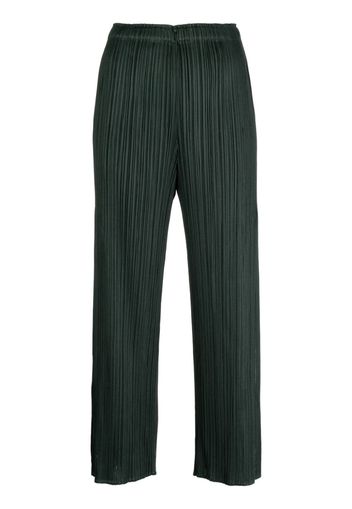 Pleats Please Issey Miyake Mc July pleated cropped trousers - Verde