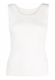 Pleats Please Issey Miyake ribbed sleeveless vest - Bianco