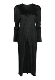 Pleats Please Issey Miyake plissé single-breasted coat - Nero