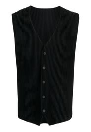 Homme Plissé Issey Miyake V-neck sleeveless pleated vest - Nero