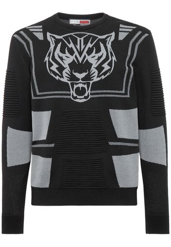 Plein Sport logo-print knitted jumper - Nero