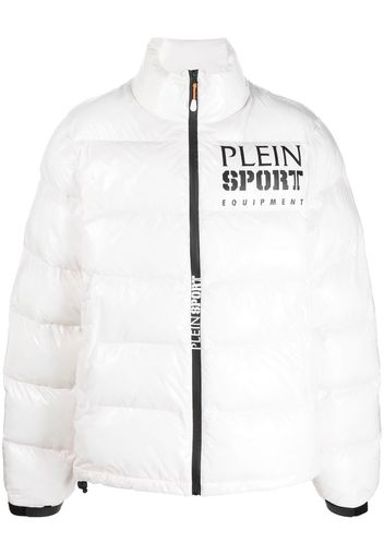 Plein Sport Piumino con logo - Bianco