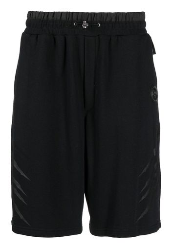 Plein Sport Shorts sportivi a righe - Nero