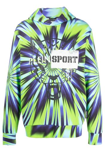 Plein Sport Felpa con fantasia tie-dye - Verde